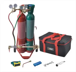 Uweld Stainless Steel Portable Oxygen Acetylene Gas Welding Cutting Kit Outfit Regulator Torch Handle Cutting Attachment