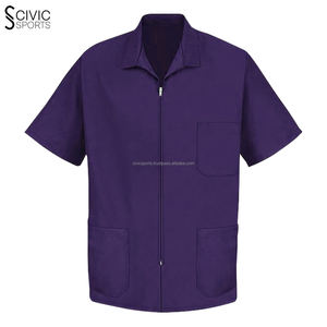 Gilet de barbier bicolore à la mode avec fermeture à glissière Veste de coupe de cheveux de salon avec dos en maille LOGO personnalisable - Product Image 5