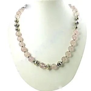"<b>Rose</b> <b>Quartz</b> Crystal Necklace with Silver Accents for Women's <b>Jewelry</b> Gifts" - Product Image 3