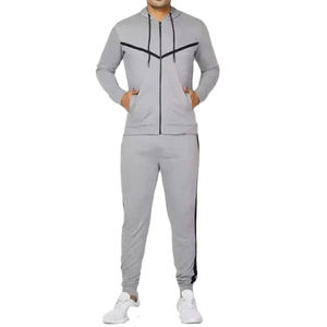 2025 Ensemble de vêtements de sport pour hommes avec logo personnalisé Sweat à capuche et survêtement en coton respirant avec fermeture éclair complète pour l'hiver - Product Image 1