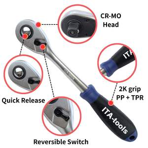 Proveedor de Taiwán de alta calidad 72T 60T mango de trinquete 2K agarre PP TPR Cr-V acero DIY OEM para 1/2 "3/8" 1/4" - Product Image 3