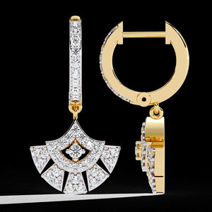 Pendientes de aro de diamante de moissanita étnica de oro de 10k y 18K, a la moda superventas, regalo de compromiso de boda para fiestas de mujeres - Product Image 1