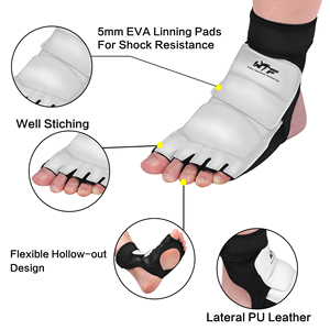 Wholesale Unisex Leather Karate Kick Boxing Leg Protector Instep Equipment for Martial Arts Clothing for <b>Men</b> and Women - Product Image 3