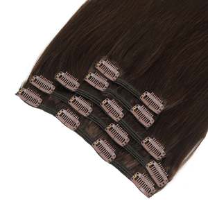 คลิปต่อผม 28 นิ้ว เกรด 9A ผมแท้บราซิลแบบเรมี่ เส้นเดียวสีน้ำตาลช็อกโกแลต - Product Image 1
