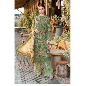 Hermoso vestido estampado de verano para bodas Viscosa Salwar Kameez en multicolor tradicional agradable para eventos indios paquistaníes - Product Image 3