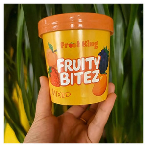 Tasse de crème glacée fruitée exotique de bonne qualité Bitez en vrac prix d'usine de gros meilleures saveurs assorties litchi mangue kiwi noix de coco - Product Image 2