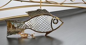 Cadenas intelligent fonctionnel en laiton massif avec deux clés magnifiquement orné et patine naturelle - Product Image 3