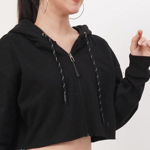 Sudadera Corta con Capucha para Mujer, Estilo Único, Fabricante OEM, Sudadera Corta con Cremallera para Mujer Adulta - Product Image 6