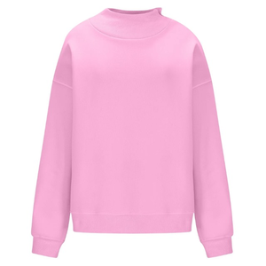 Pull-over décontracté pour femme de qualité supérieure, col montant, hiver, 100% coton polaire, écologique, léger, plus rapide, streetwear - Product Image 1