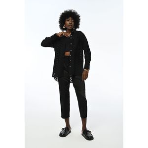 Chemise à motifs noire surdimensionnée pour femmes - Product Image 2