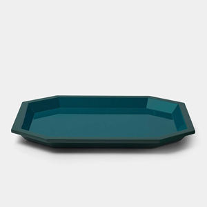 Plateau en laque sophistiqué, surface polie et lisse, plateau de service décoratif laqué, idéal pour la salle à manger, accent de table. - Product Image 5