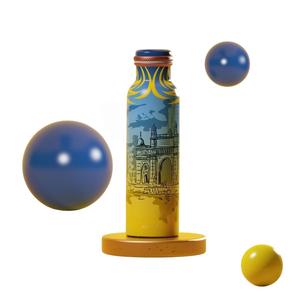 Botella de Agua Decorativa de Metal con Estampado de Calcuta, Reutilizable y Ecológica, Apta para el Hogar, la Cocina, la Oficina y Viajes - Product Image 2