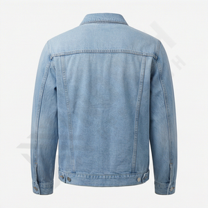 Chaqueta Vaquera para Hombre, Cuello Alto, Bolsillos Laterales, Logotipo Personalizado, Manga Larga, Superventas, Moda Casual, Colección de Prendas Exteriores - Product Image 2