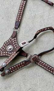 Haute qualité cheval une oreille Headstall poitrine collier ensemble prix de gros Tack - Product Image 4