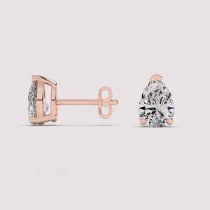 Pendientes de oro rosa de 14kt con diamantes cultivados en laboratorio, chapado en rodio, certificado IGI, bonito diseño de corte brillante, compromiso de fiesta de boda - Product Image 3