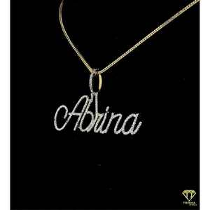 Colgante personalizado de lujo con nombre de diamante cultivado en laboratorio VVS, joyería con nombre cursivo helado con colgantes y dijes finos de Hip Hop de lujo - Product Image 5