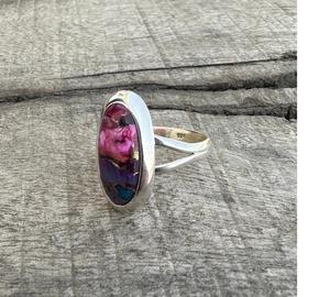 แหวนพลอยเทอร์ควอยซ์ประณีต925เครื่องประดับเงินสเตอร์ลิงทำด้วยมือเครื่องประดับ Boho ของขวัญสุดหรูสำหรับเธอ - Product Image 2