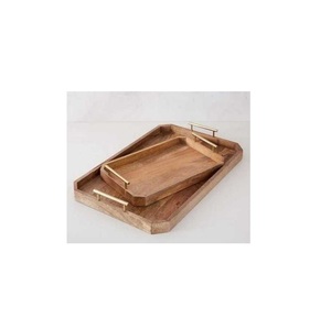 Bandeja de Madera Natural para Servir Café y Comida en Hoteles, Bandeja de Madera Grande, Producto Hecho a Mano, Alta Calidad, Suministros al por Mayor - Product Image 4