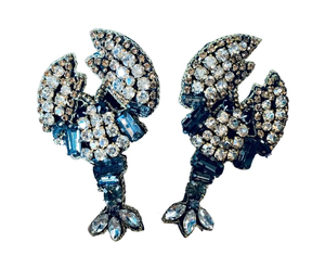 Crawfish <b>Time</b> Huggie Stud Earrings with Pearl and Diamond Classic Religious Style for Wedding Parties or <b>Gifts</b> - Product Image 3