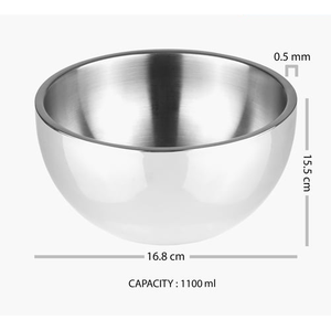 Bols à double paroi en acier inoxydable poli de luxe, construction isolée pour un usage domestique professionnel - Vaisselle écologique - Product Image 2