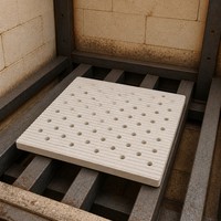 Plaque de four réfractaire perforée à surface rainurée, carrée, multi-trous, pour ventilation, soudage et découpe, pour la cuisson des fours céramiques