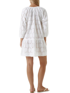 Brodé 3/4 manches Mini longueur décontracté femmes tissu robe courte pour les femmes - Product Image 4