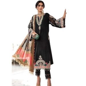 2023 Collection de mariage de créateur exclusif Robe de soirée Salwar Kameez en soie pour mariage de Style indien pakistanais Bollywood - Product Image 1