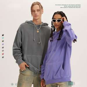 เสื้อมีฮู้ดแบบสวมหัวมีฮู้ดโอเวอร์ไซส์ผ้าฝ้าย100% ซักได้420กรัมวินเทจปกมีฮู้ดออกแบบสำหรับผู้ชายและผู้หญิง - Product Image 5