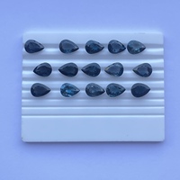 10mm 12mm 14mm natürlicher London Blue Topaz Stein Facettierter Birnen schliff Halbe del stein Großhandel Lose Schmuck herstellung Ringe Tropfen