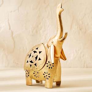 Soportes de luz de té inspirados en elefantes para una decoración del hogar única con brillo navideño caprichoso elegante - Product Image 2