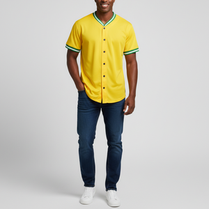 Camiseta de Béisbol Personalizada con Botones, Sublimada, de Moda, Color Personalizado, Transpirable, Antibacteriana, 100% Poliéster, para Softbol - Product Image 1