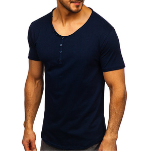 Camisetas de Jersey de algodón sólido para hombre, Camiseta de algodón de alta calidad para hombre, camiseta personalizada con diseño de botones, camiseta de ajuste americano para hombre, camiseta de ajuste urbano - Product Image 4