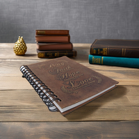 Cuaderno espiral forrado al por mayor promocional, cubierta Kraft 100 páginas cuaderno espiral pequeño, suministros para el regreso a la escuela Bloc de notas A6