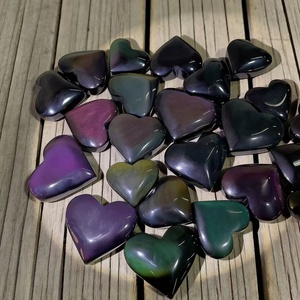 Cœur <span class=keywords><strong>de</strong></span> paume en obsidienne arc-en-ciel naturelle sculpté à la main, pierre <span class=keywords><strong>de</strong></span> guérison Reiki, cadeau significatif pour l'amour et l'amitié - Product Image 5