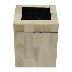 Brûleur d'encens traditionnel blanc en incrustation d'os, luxueux porte-bakhour de Ramadan, diffuseur d'aromathérapie en bois de musc et charbon de bois pour la maison - Product Image 2