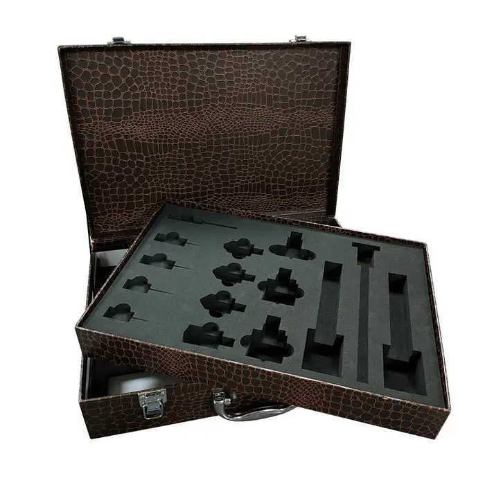 Роскошная античная Черная высококлассная коробка из искусственной кожи, Подарочная коробка из искусственной кожи, портативный чемодан, большая коробка для хранения с ручкой