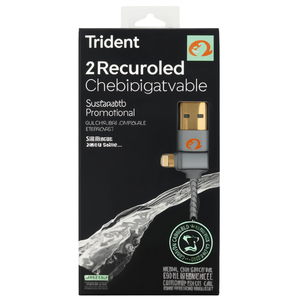 Cavo di ricarica riciclato Trident 2: Gadget USB promozionale sostenibile - Product Image 2