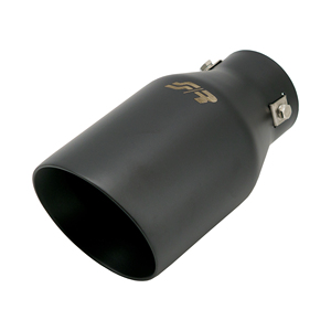 Terminale rotondo diametro 66mm inclinato in acciaio inox nero uscita 102mm - Product Image 2