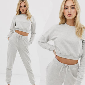 <b>Women</b> two pcs jogger set custom sports <b>women</b> crop top <b>tracksuits</b> - Product Image 6