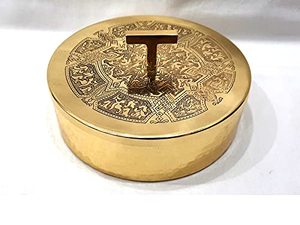 ภาชนะใส่เครื่องเทศโลหะทองเหลืองทำด้วยมือพร้อมกล่องเครื่องปรุง Masala dabba เจ็ดช่องเครื่องมือสมุนไพรและเครื่องเทศ - Product Image 5