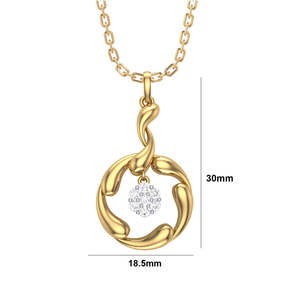 Pendentif floral plaqué rhodium or 18 carats avec pierre Swarovski - Product Image 3