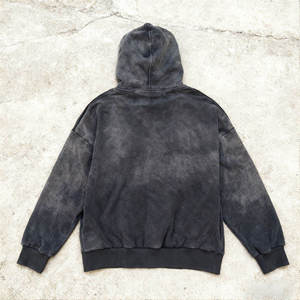 Sweat-shirt à capuche surdimensionné vintage en molleton 100 % coton, délavé à l'acide et déchiré, pour hommes, fabriqué sur mesure par des fabricants de vêtements - Product Image 3