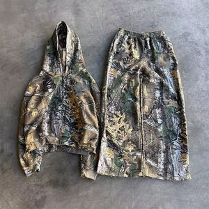 Ensemble survêtement unisexe personnalisé en molleton technique en coton lourd 460 g/m², 2 pièces, sweat-shirt et pantalon de jogging streetwear - Product Image 1