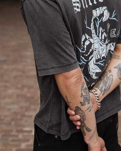 100% coton 220 GSM lavage à l'acide personnalisé surdimensionné t-shirt pour hommes respirant avec impression numérique polyester/coton matériel - Product Image 3