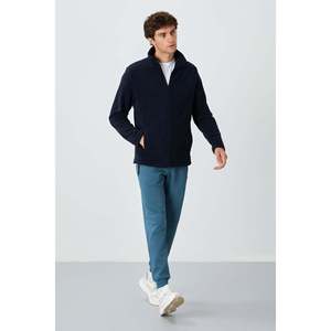 Sweat-shirt en polaire bleu marine coupe standard pour homme Air Jones - Pull chaud en polyester pour un usage décontracté et la superposition - Product Image 3
