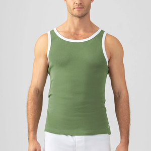 Débardeur OEM pour hommes en coton sans manches, tissu respirant pour vêtements de sport d'été, avec logo personnalisé, options pour marque de distributeur - Product Image 1