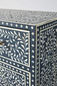 Incrustation d'os nécessaire incorporation de designs de luxe Table de chevet Armoire Table de chevet incrustation d'os Meubles de salon de l'Inde - Product Image 6