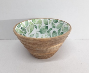 Best Quality round Shape Solid Wood Tabletop <b>Dinnerware</b> Bowl Handmade Eco-Friendly Wooden and Meena Work Kitchenware - Product Image 5