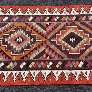 Alfombra Turca, Alfombra Pequeña de 2.9x10.3 pies, Alfombra de Lana Herki Arcoíris - Product Image 5