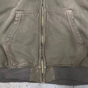 Sweat à capuche zippé imperméable coupe régulière 100 % coton imprimé numérique effet délavé style streetwear personnalisé 2025 - Product Image 5